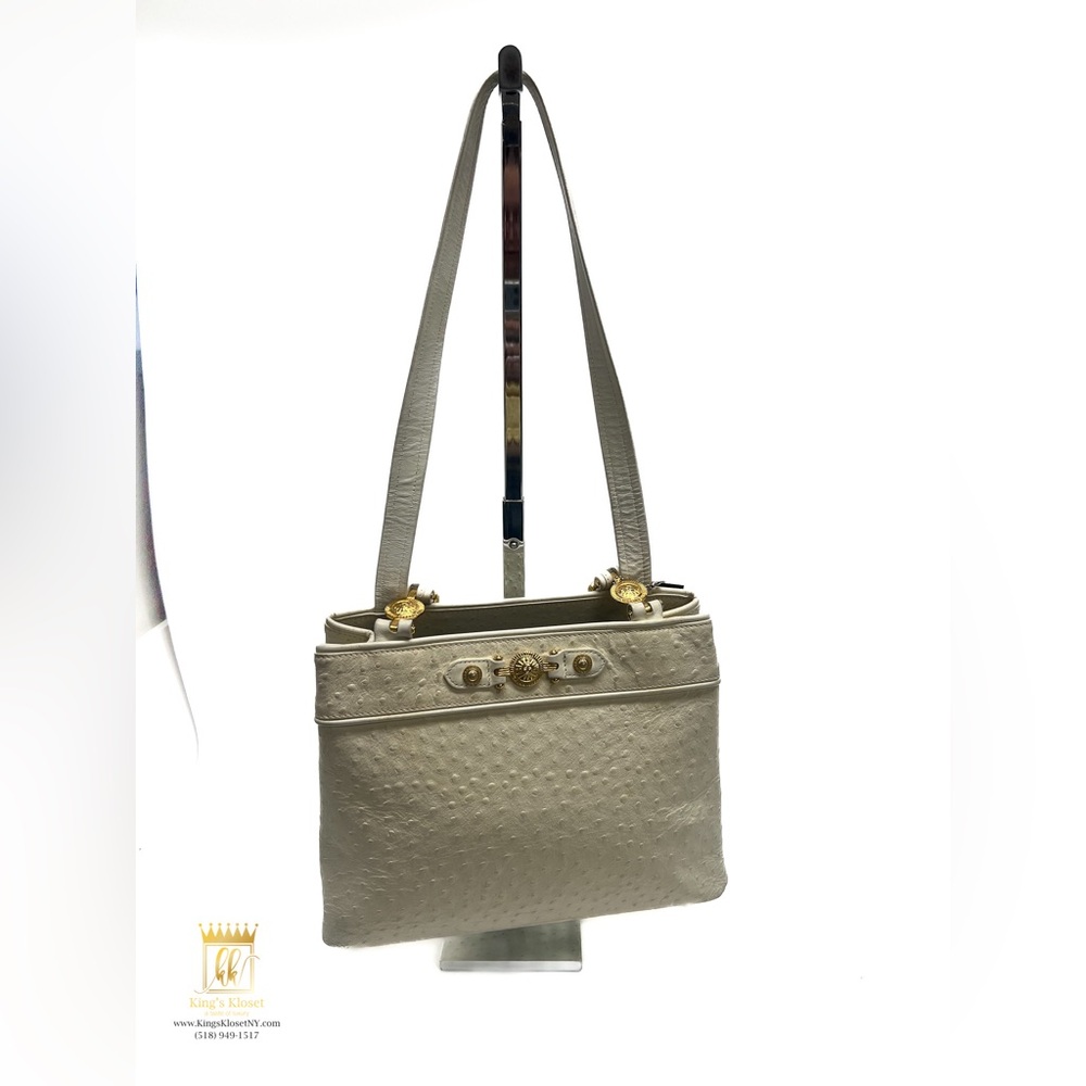 Gianni Versace ostrich vintage shoulder bag